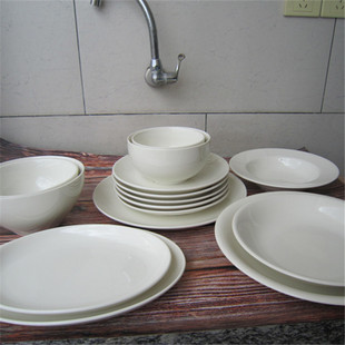 外贸原单陶瓷套装餐具 欧美名品LZ简约白色饭碗 面碗 汤碗 浅口盘