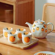 日式陶瓷茶壶茶杯组合家用泡茶客厅凉水壶，大容量杯子套装送礼茶具