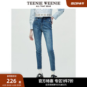 teenieweenie小熊春夏牛仔裤长裤黑色小脚，裤铅笔裤修身裤子时尚女