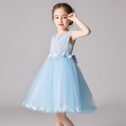 夏季儿童公主裙演出服中小童装礼服幼儿园表演服装女童裙背心跨境