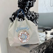 韩日系自制ball chain环保购物袋尼龙布刺绣花手提尼龙购物袋