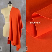 桔红色涤棉空气层面料 双面可用秋季卫衣休闲服外套设计师布料
