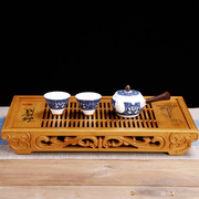 6竹制茶盘家用简约排水长方形大号竹子茶台功夫茶具托盘抽