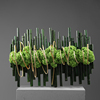 新中式日式竹子架构绿色手感绣球花壁挂装饰花艺长餐桌会议桌摆件