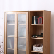 「晴天白橡木书柜」北欧日式玻璃门带抽屉书架现代简约立柜餐边柜