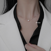 Z小姐 单颗珍珠项链2024年女纯银项链女高级设计感小众锁骨链