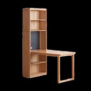 工厂直营实木书桌书柜一体现代简约洞洞板办N公桌书房橡木转角桌