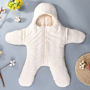 初生婴儿抱被睡袋两用新生儿，宝宝纯棉冬季加厚外出连脚分腿式包被