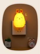 可爱兔子小夜灯，插电开关婴儿卡通卧室儿童，起夜喂奶护眼床头灯
