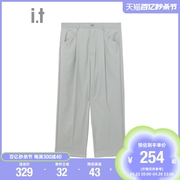 it 5cm/FIVECM男装西裤长裤夏季复古质感宽松直筒裤6112U
