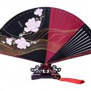 杭州王星记扇子中国风古典镂空彩色喷绘全竹扇古风舞蹈折扇女