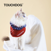 Touchdog它它 宠物狗狗可爱红色口水巾猫咪围兜猫围脖中型三角巾