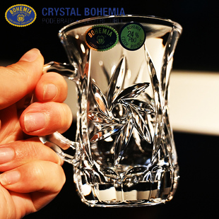 捷克bohemia进口水晶玻璃，热饮咖啡花，茶杯卡布奇诺马克牛奶杯