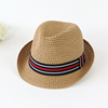 夏季帽子细镂空透气草帽，夏防紫处线草，编织礼帽爵士帽潮男女帽