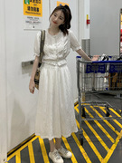 白色套装裙女2023夏装搭配一整套单排扣小衫时尚显瘦半身裙两件套