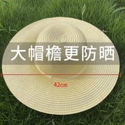 大草帽农民沙滩户外遮阳夏季防晒工地女大檐大沿男草帽子太阳农用