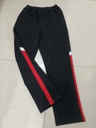 可定制中高小学生校服长裤黑色，拼部分红白宽杠休闲运动中性款长裤