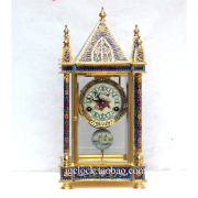 仿古座钟欧式机械座钟，景泰蓝软装工艺，镀金珐琅四明钟
