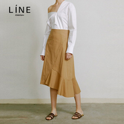 line女装韩国秋季高腰不规则气质中长款A字半身裙NWSKKG6000
