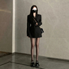 黑色西装外套女春秋装小个子韩版高级感设计感小众休闲西服