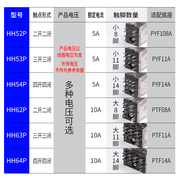 宗盛小型中间继电器，12v24v220v交直流电磁继电器20只装hh52p53p54