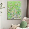 高档玄关客厅装饰画绿色抽象花卉纯手绘油画高级感大气挂画植物肌