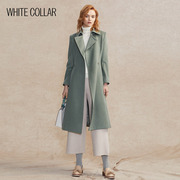 白领女装 方领双排扣系带中长大衣 OL-SC18-902