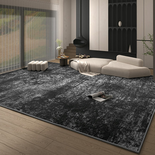 地毯客厅轻奢高级感家用沙发茶几毯2024黑灰色卧室全铺大地垫