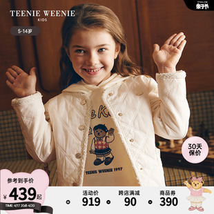 teenieweeniekids小熊童装24年春女童小香风，纽扣棉服外套