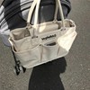 日系纯色妈咪包宝妈外出通勤大容量手提包袋单肩斜跨女士托特包