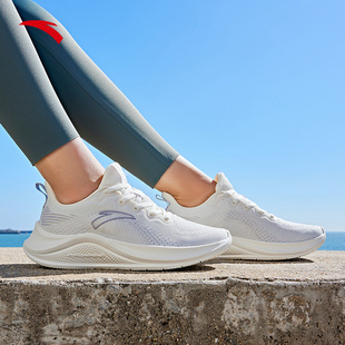 安踏一体织轻质跑步鞋女2024夏季软底运动鞋，舒适慢跑鞋女鞋