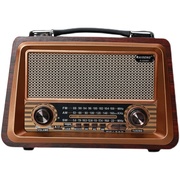 木质复古三段调频收音机无线蓝牙音箱低音炮迷你家用手机插卡音响