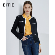 EITIE爱特爱商场同款职业通勤修身显瘦洋气撞色短外套女上衣