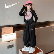 耐克顿女童套装春秋儿童两件套洋气韩版中大童时尚运动衣服潮
