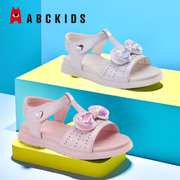 abckids童鞋女儿童凉鞋，2023夏季女宝宝露趾蝴蝶结，皮鞋p121102087