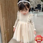 童装女童秋装毛衣连衣裙2023洋气针织裙子儿童宝宝长袖公主裙