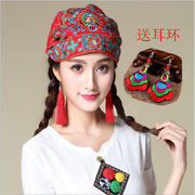 薄款民族风刺绣花帽子，复古中国风女包头帽多用头巾帽日式韩版时尚