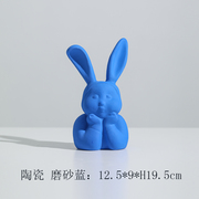 急速卡通陶瓷可爱兔子头动物雕塑摆件样板间儿童房客厅玄关酒