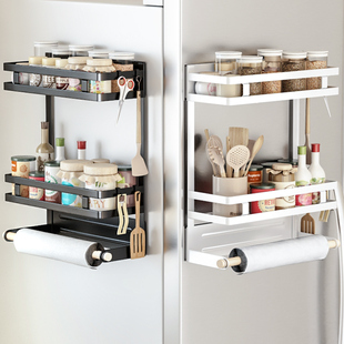 冰箱侧面磁吸置物架保鲜膜整理架多功能厨房家用大全壁挂式收纳架