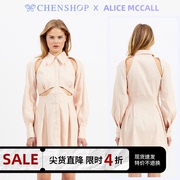 alicemccall拼接长袖腰部，镂空连衣裙春夏，chenshop设计师品牌