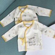 2件装0-4月新生儿纯棉和尚服无骨初生宝宝偏襟系带内衣婴儿半背衣