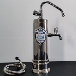超滤净水器家用直饮双水龙头净水机，不锈钢台式过滤器自动排污