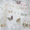 砖柜在售彩色宝石碎石耳钉花朵，蝴蝶珍珠耳环耳饰还有项链胸针5662