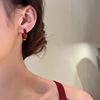 美芙滴釉红色圈圈耳环轻奢复古风气质高级感耳扣独特设计