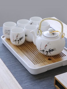 景德镇陶瓷茶具套装，家用泡茶壶茶杯茶盘现代简约客厅办公室1壶6杯