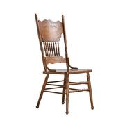实木复古椅子美式法式中古拍照阳台休闲高靠背(高靠背，)餐椅书房温莎椅扶手