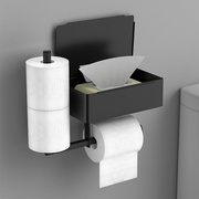 2024壁挂不锈钢纸巾盒浴室，厕所卫生间厕纸，架免打孔手机架湿巾