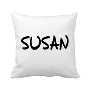 手写英文名个性私人订制Susan方形抱枕靠枕沙发靠垫双面含芯礼物