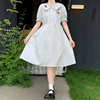 白色仙女裙子超仙森系甜美连衣裙，学院风学生气质长裙