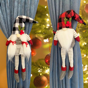 圣诞装饰窗帘扣橱窗，道具圣诞节装饰场景，布置窗帘抱公仔氛围娃娃